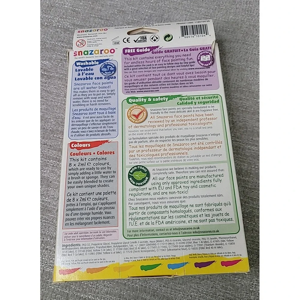 SNAZAROO Face Painting Kit - Multi‎ Colored with Instruction - Never Used